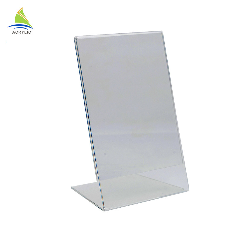 Tipo inclinado regalo promocional tenedor de acrílico arriba transparente de la exhibición de la muestra