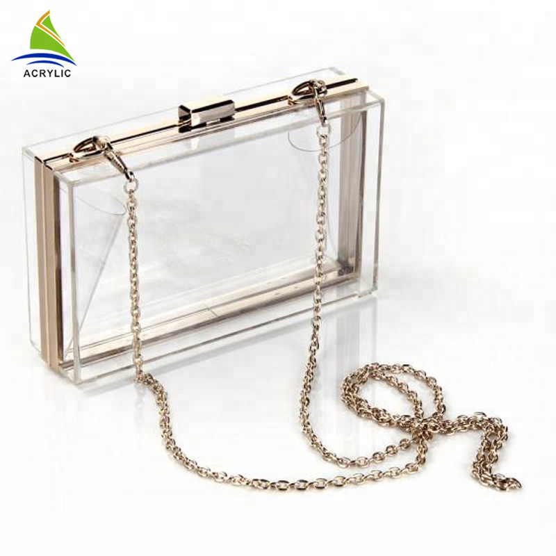 Certificación de acrílico de encargo clara de moda profesional del CE del bolso de embrague 18×4.5×11 cm