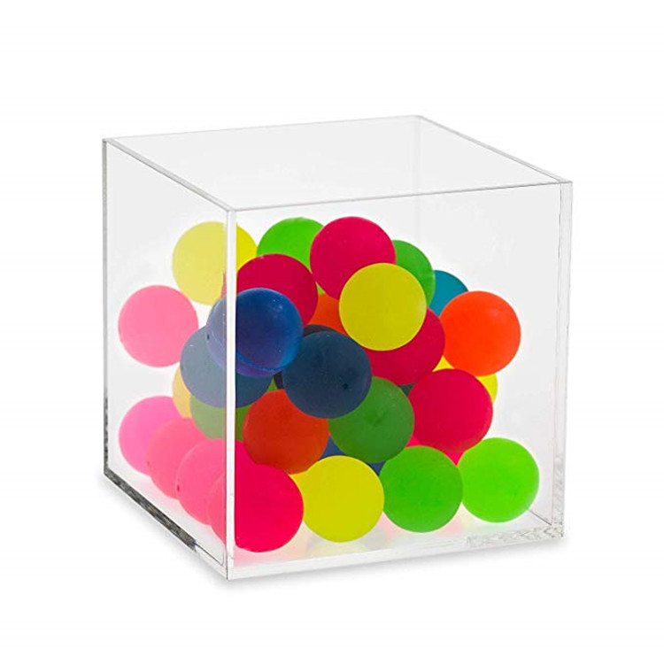 Coloreado 5 cajas de presentación de cristal laterales del cubo/cubo de acrílico claro grande de la exhibición